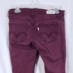 Levi 524 Skinny Jeans Red Womens Sz 7M